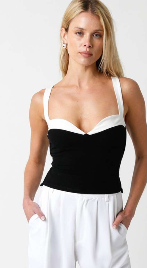 Ema Black/White Tank Top