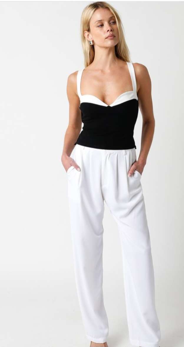 Ema Black/White Tank Top