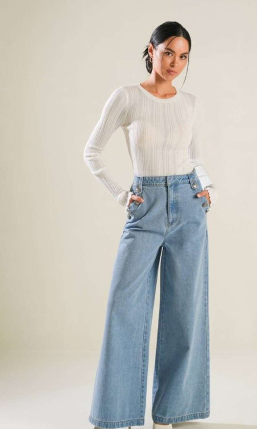 Sailor Denim Wide Leg Jeans