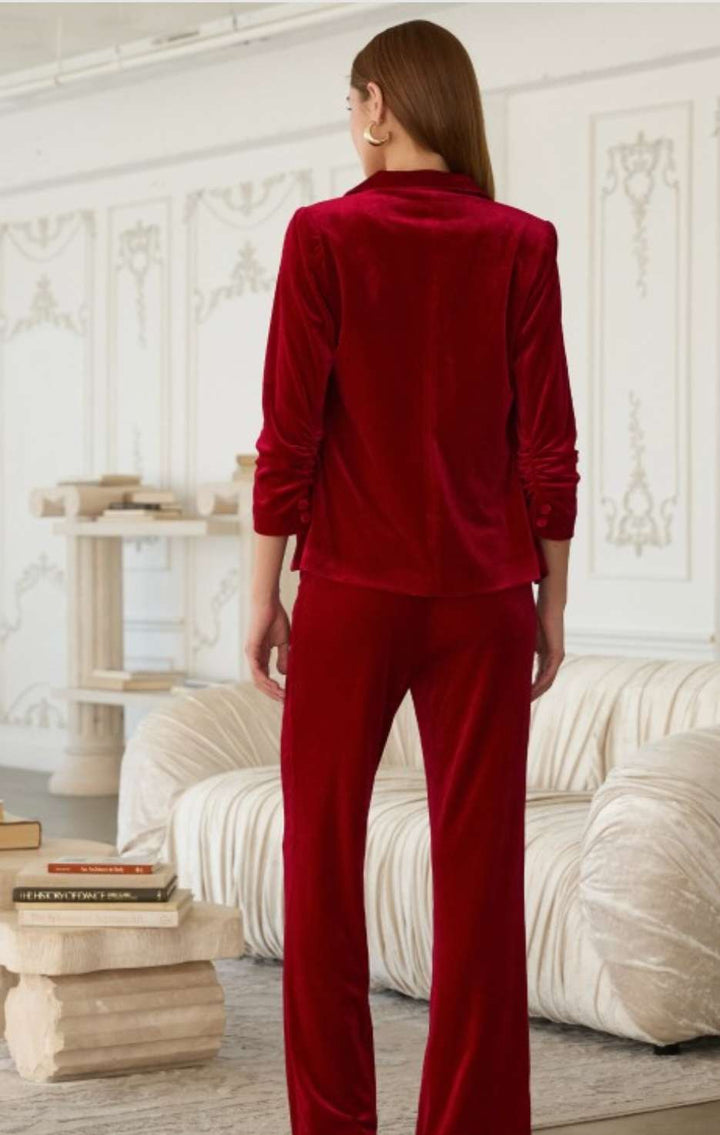 Women's black velvet blazer – luxury tailored jacket for holiday and party outfits