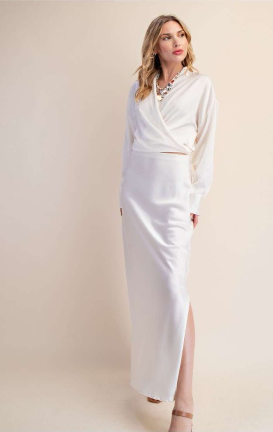 White tie front crop top for women with stylish front knot or tie in back.