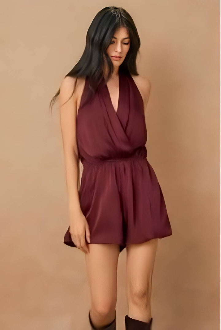 Wine Halter Romper