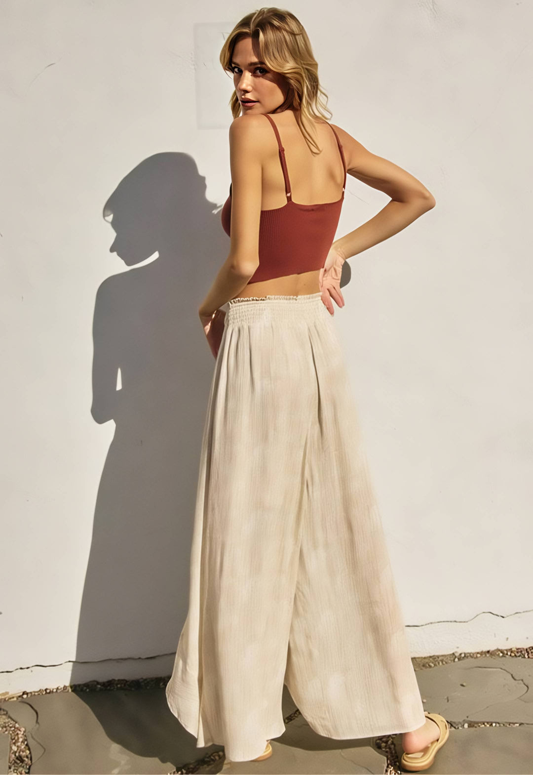Beige Wrap Pants