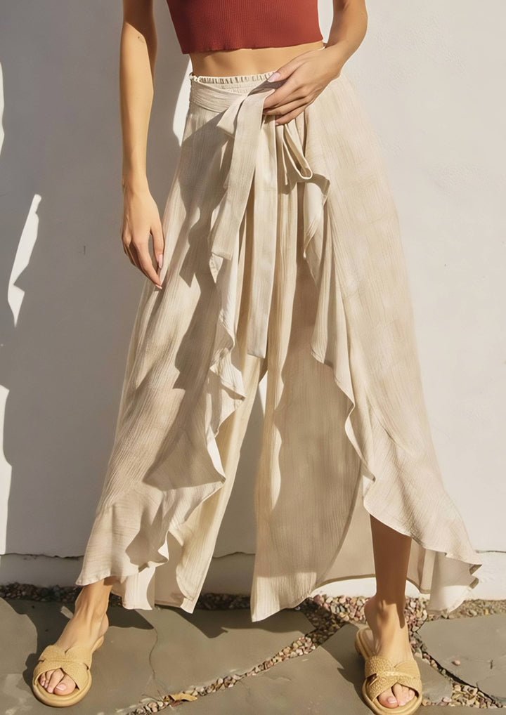 Beige Wrap Pants