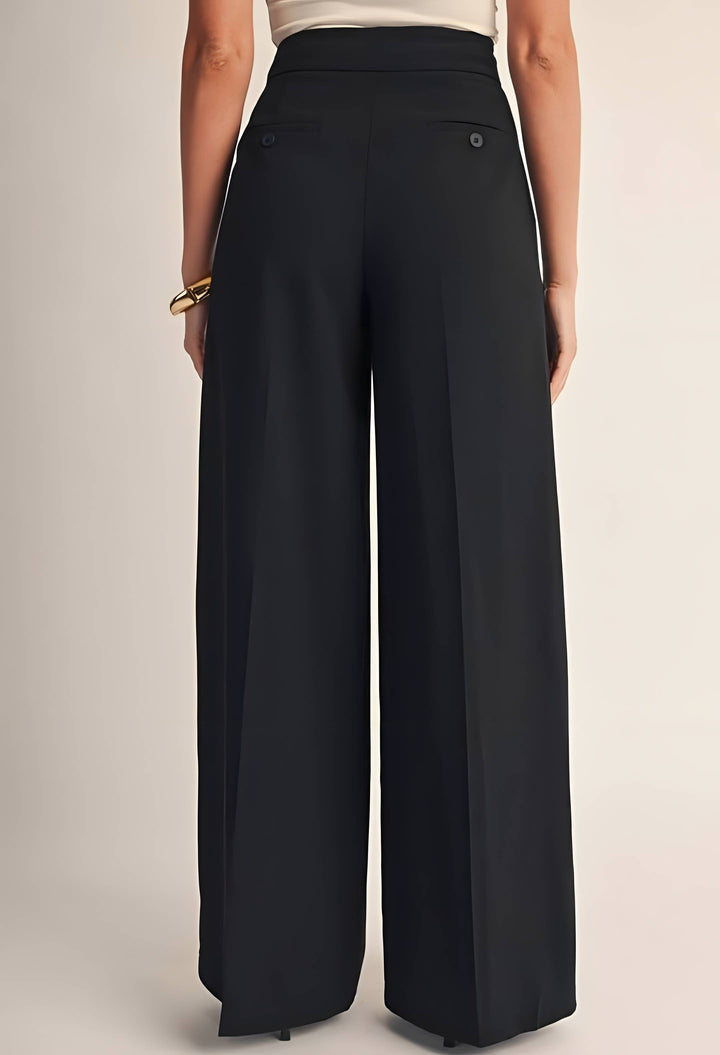 Black Tailored Wide Leg Pants