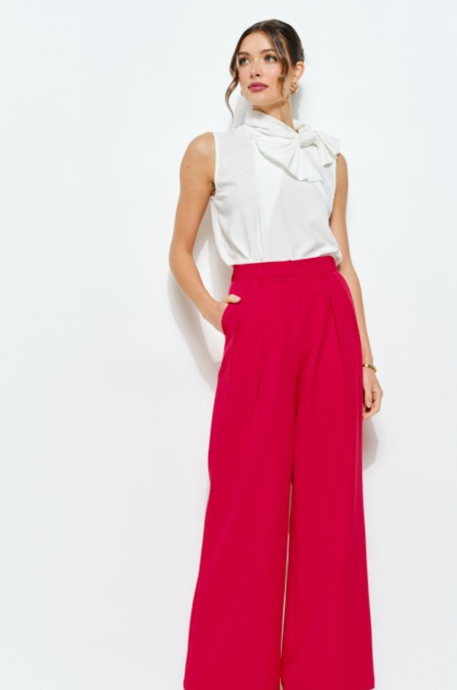 Red Pleated Pants
