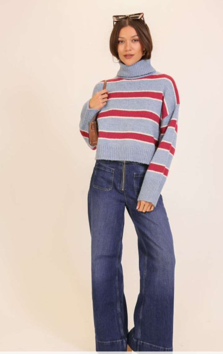 Blue Turtle Neck Sweater