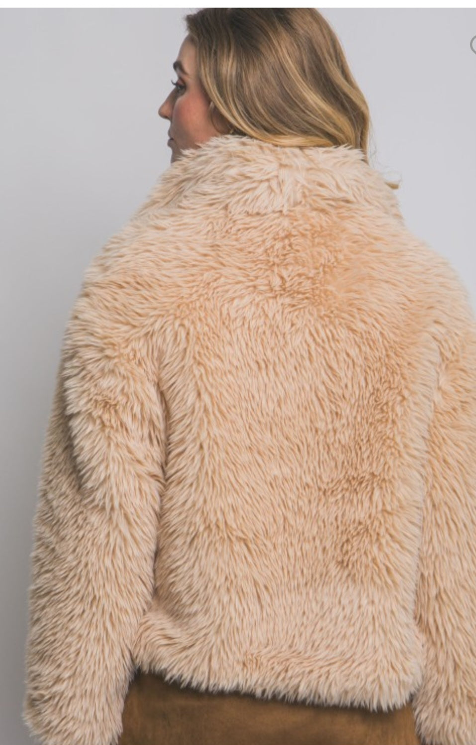 Khaki Faux Fur Coat