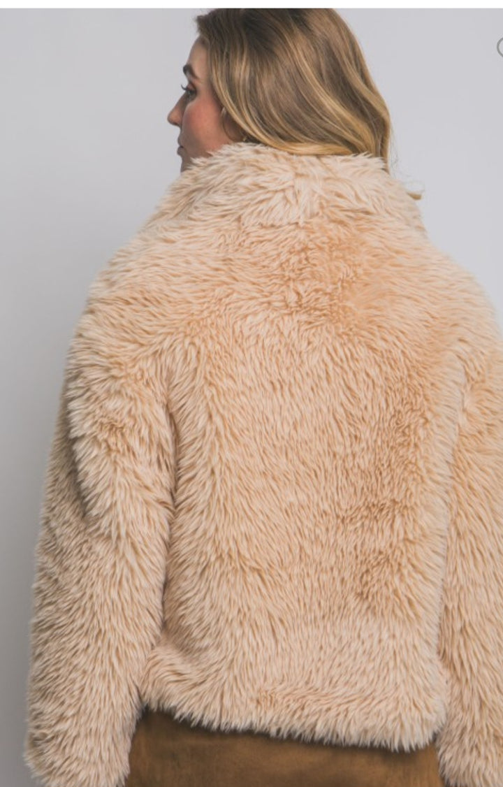 Khaki Faux Fur Coat