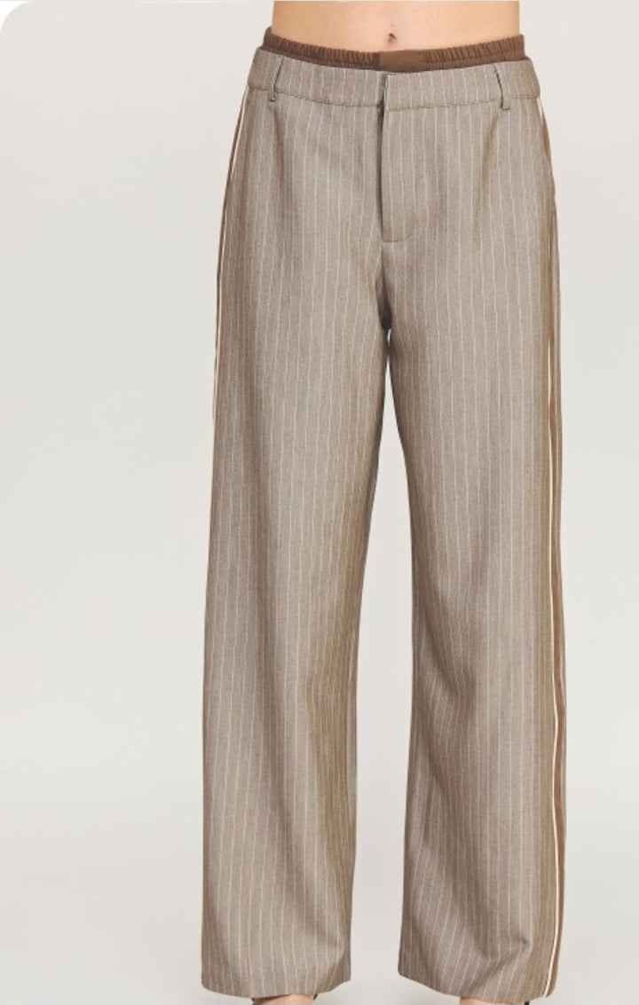 Khaki Stripe Side Pants
