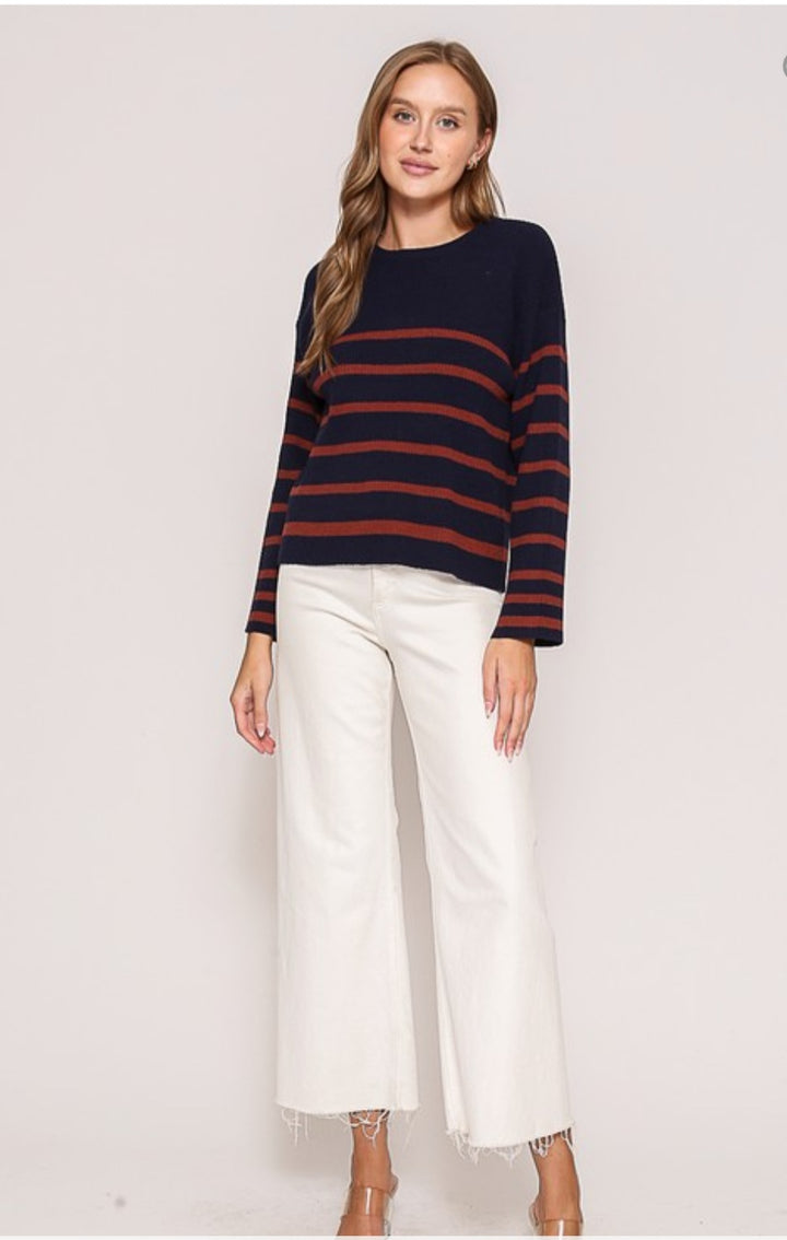 Navy/Brown Stripe Sweater