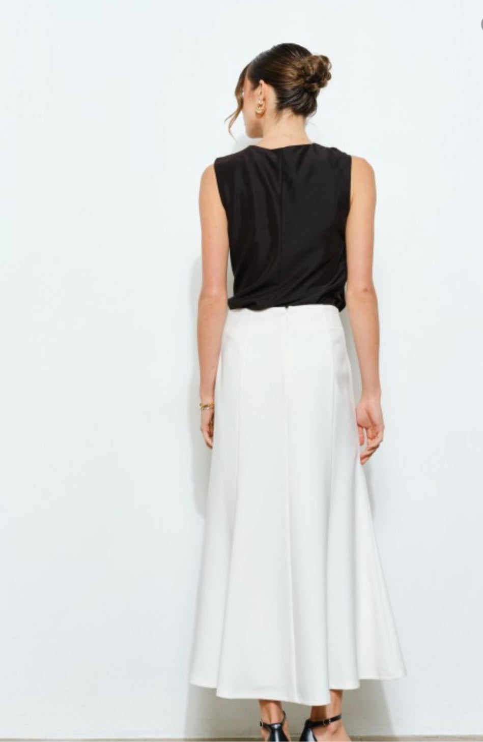 Black Drape Ring Detail Top