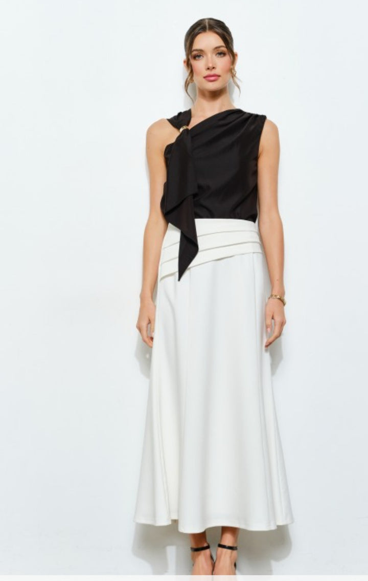 Black Drape Ring Detail Top